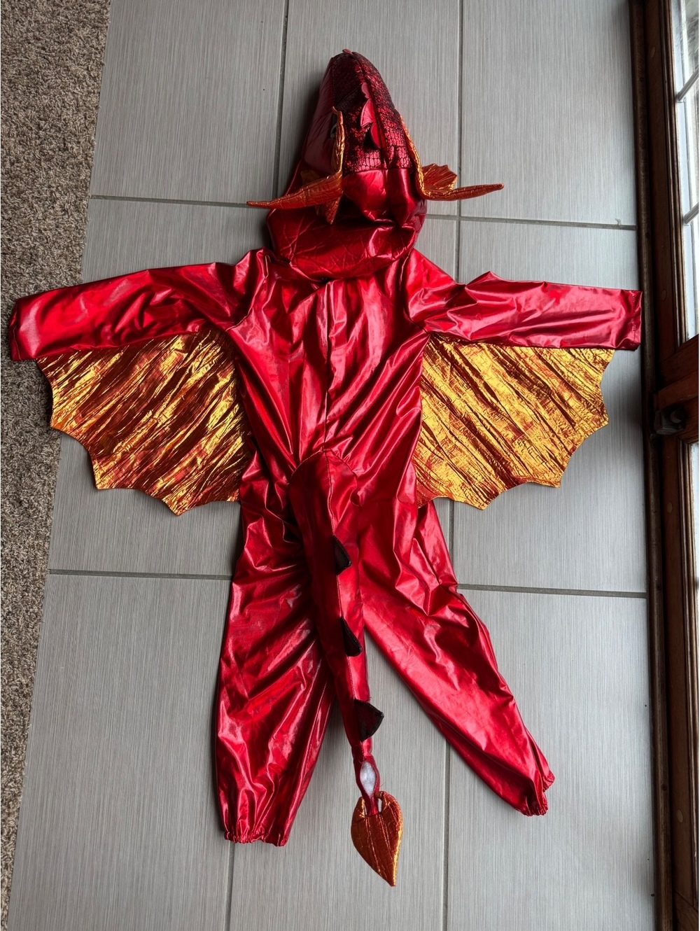 Pottery Barn Kids red dragon costume classic hooded jumpsuit